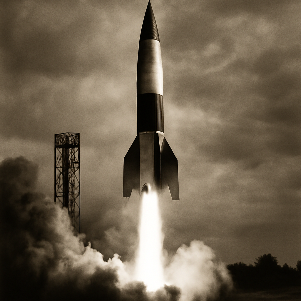 Historical photograph of Nazi experimental military technology from World War II era