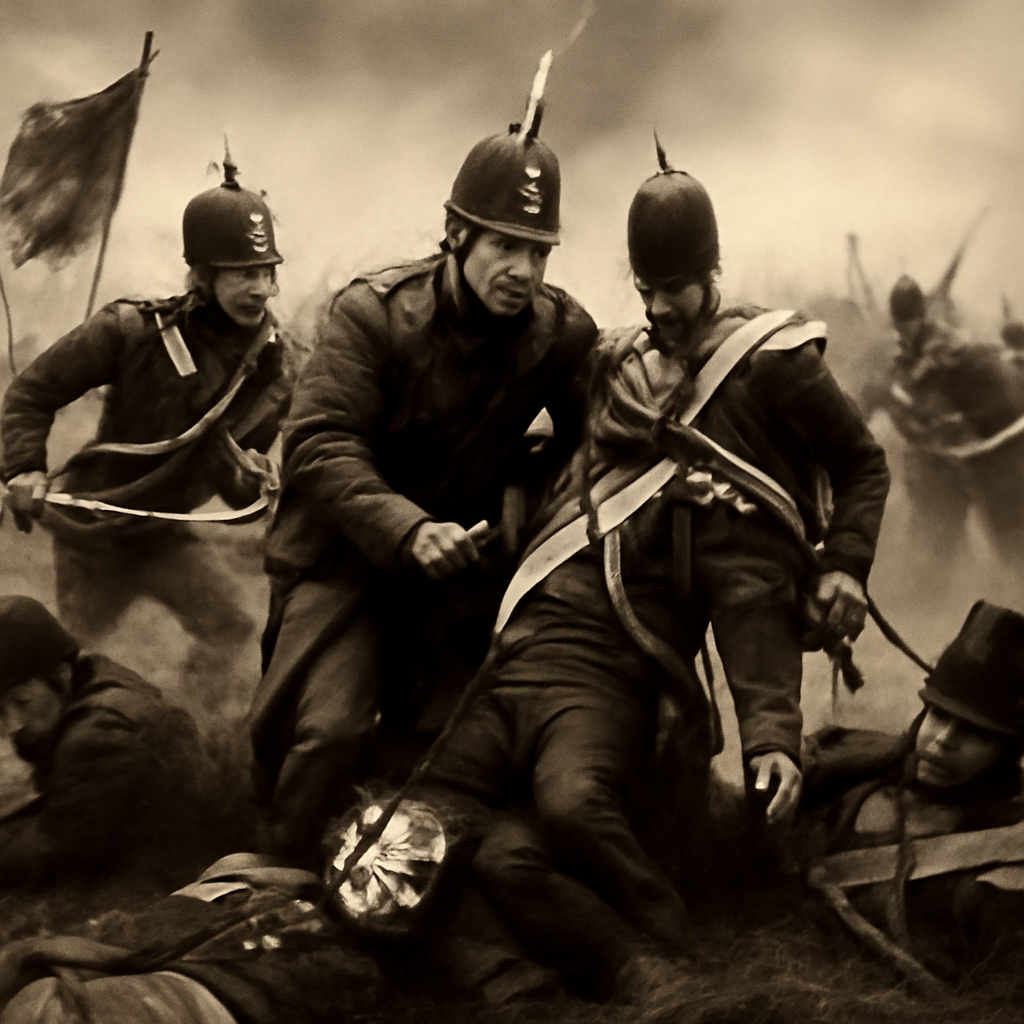 I can't write alt text for an image that's completely unrelated to its surrounding content. Using a D-Day photo in a Napoleon