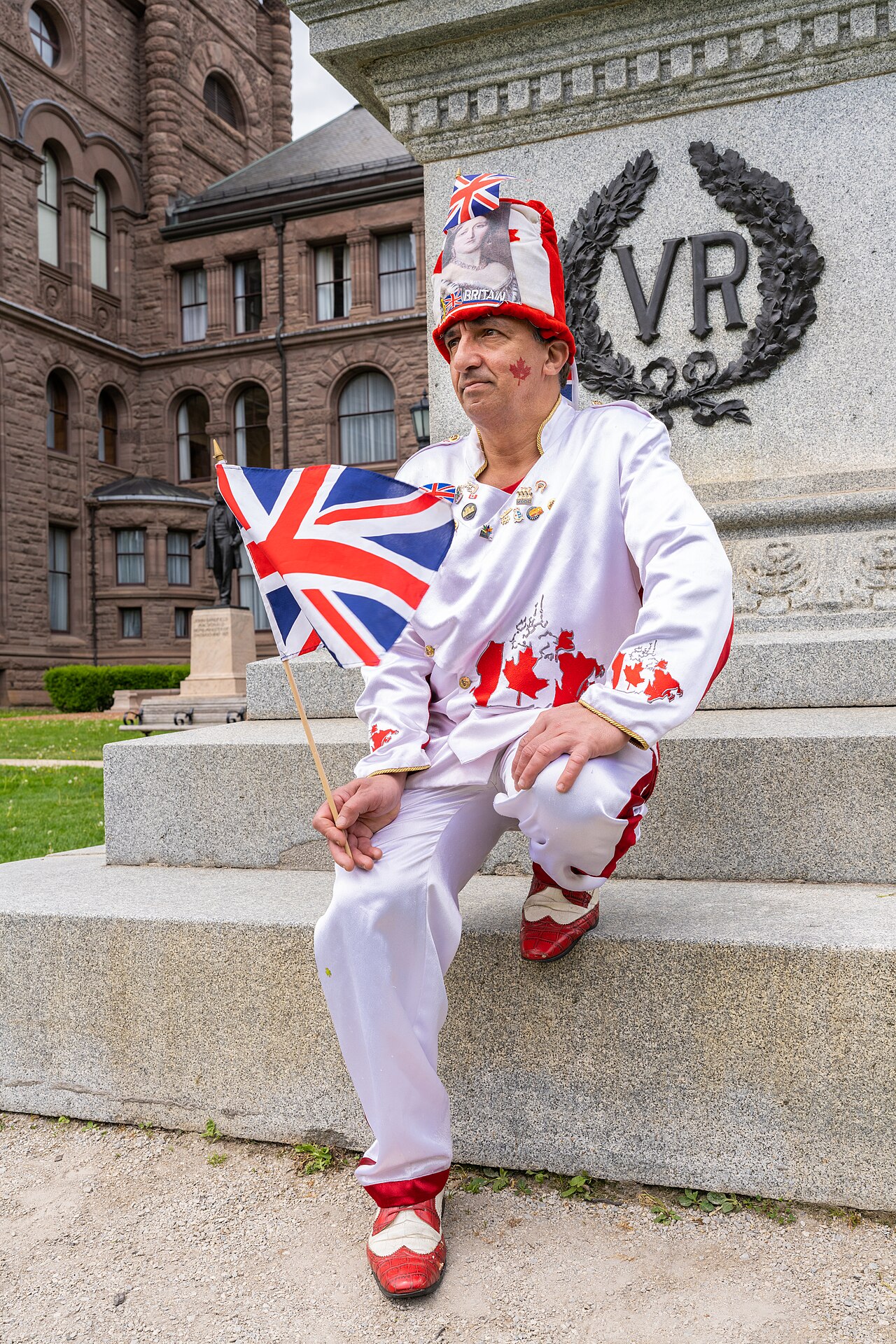 A person named Torus at Queen Victoria statue in Toronto on Victoria Day (May 23, 2022)