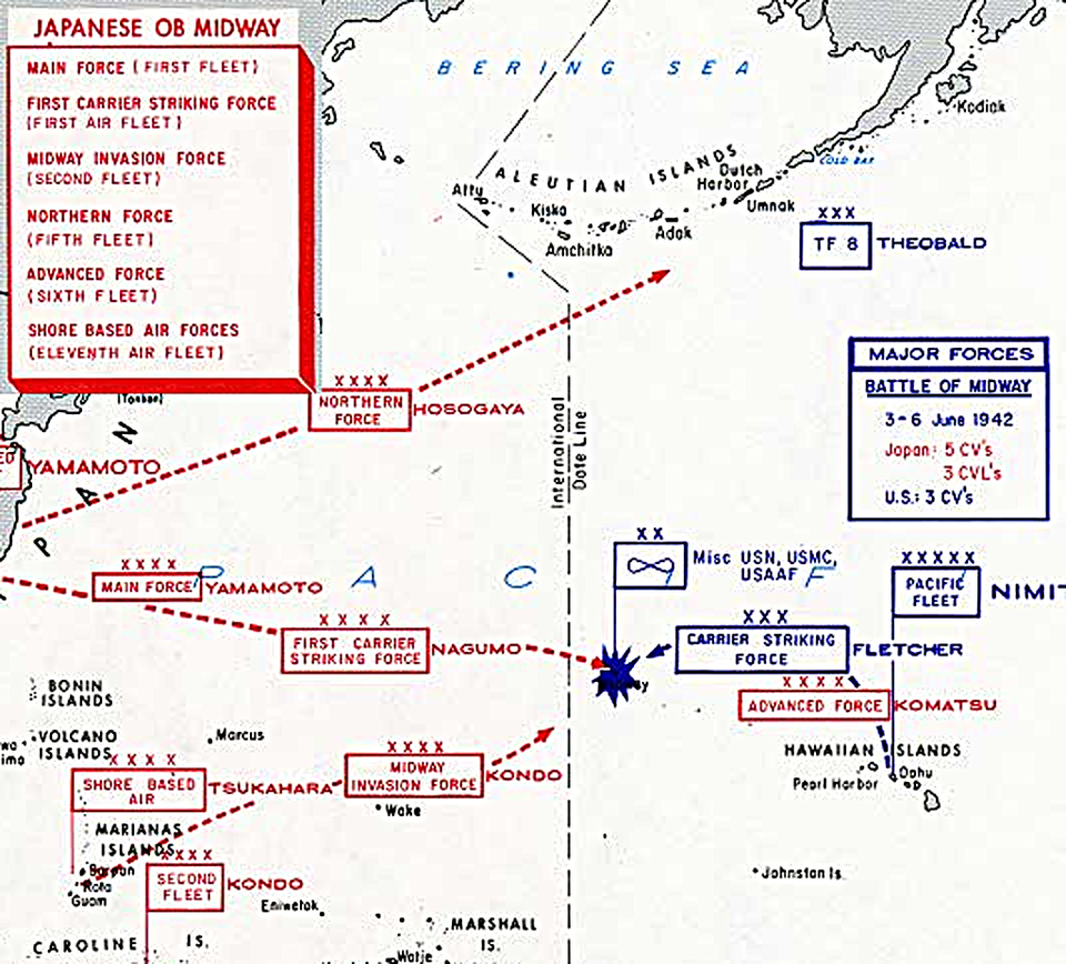 Battle of Midway tactical map