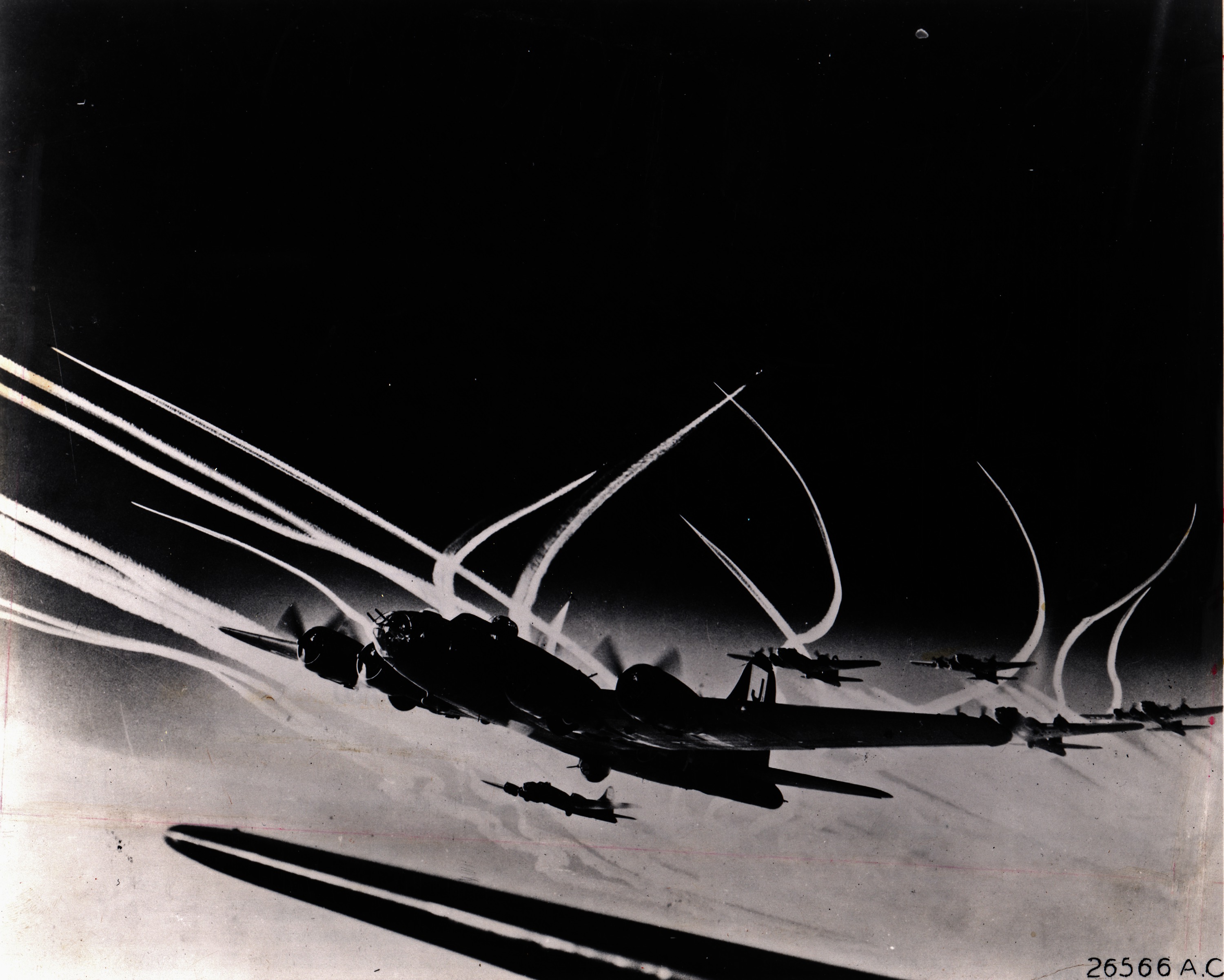 B-17 Flying Fortresses in tight formation