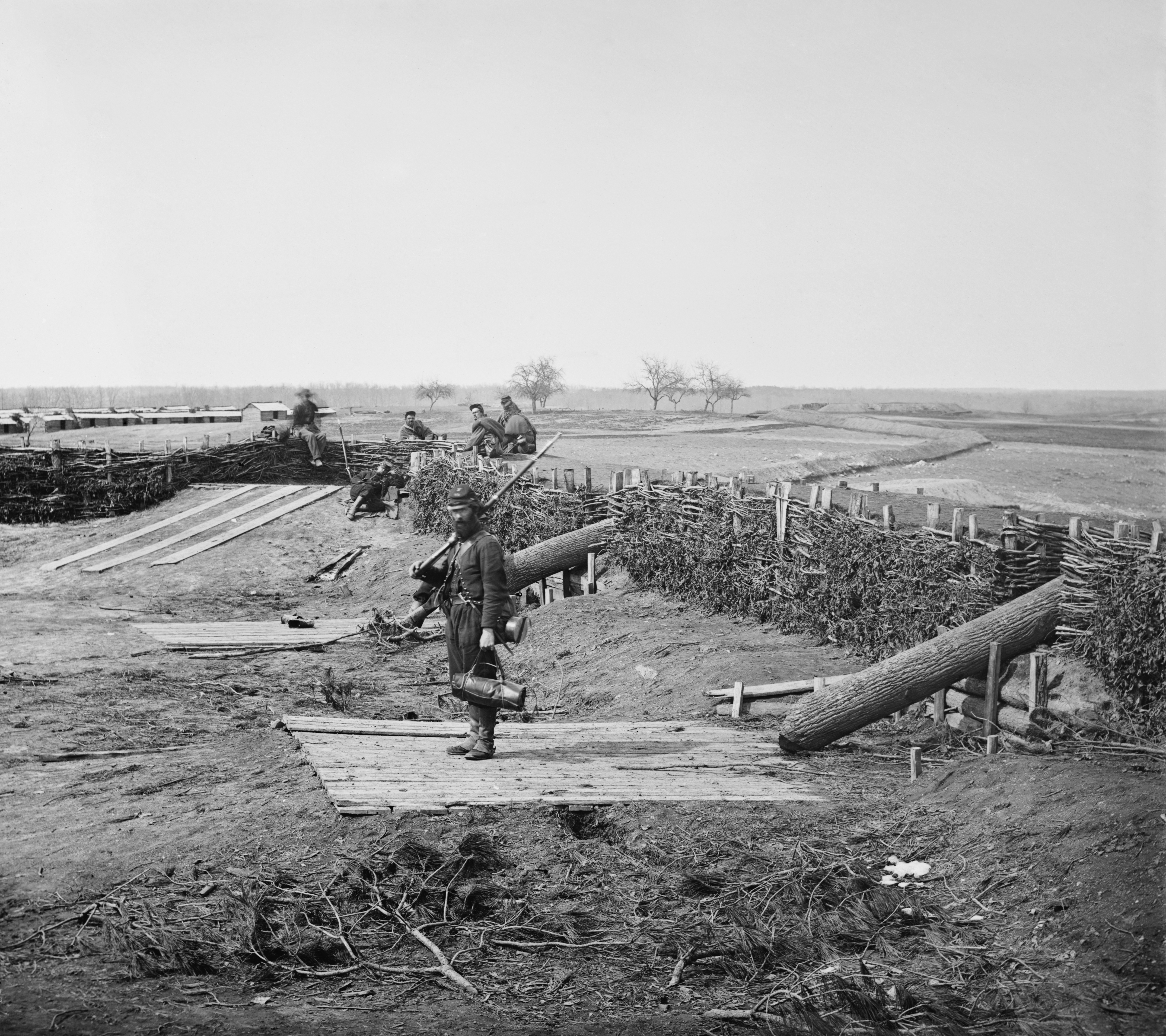Centreville, VA, Quaker Guns in the fort on the heights.jpg