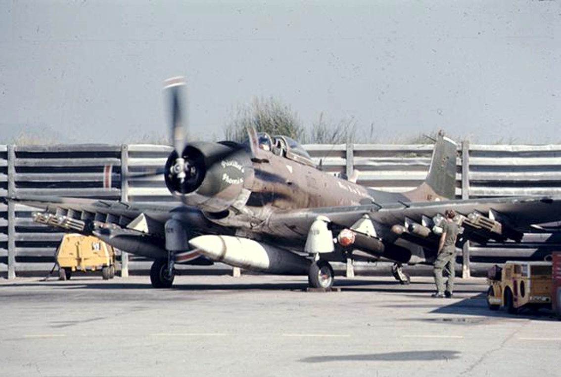 Douglas A-1H Skyraider of the 1st SOS at Da Nang Air Base, Vietnam, on 1 December 1972 (VAS096526).j