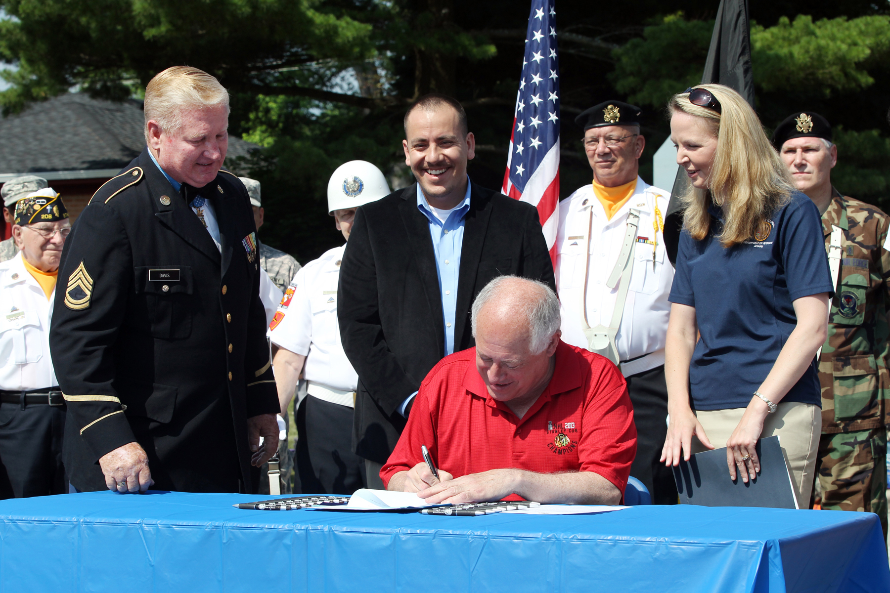 Medal of Honor recipient and retired U.S. Army Sgt. 1st Class Sammy Lee Davis, left, and Erica Borggren, Director of the
