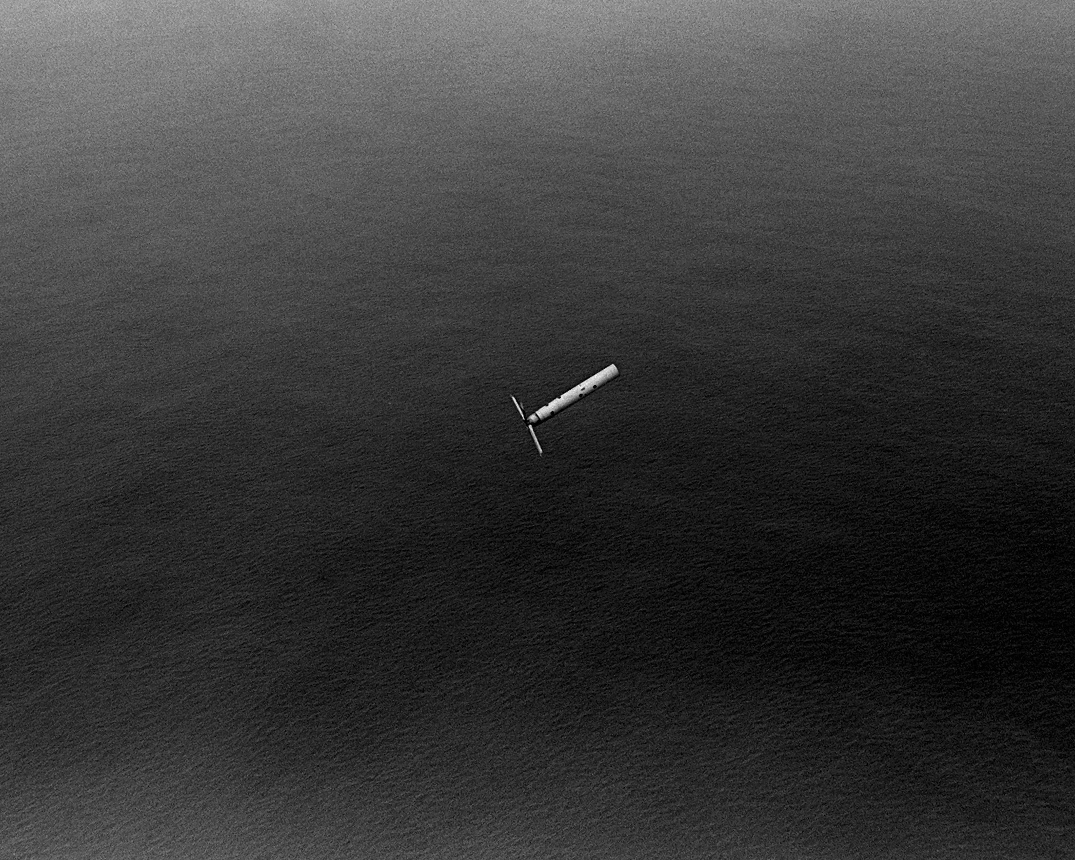 A Mark 46 anti-submarine warfare torpedo after being fired from an SH-2F Seasprite light airborne multi-purpose system (