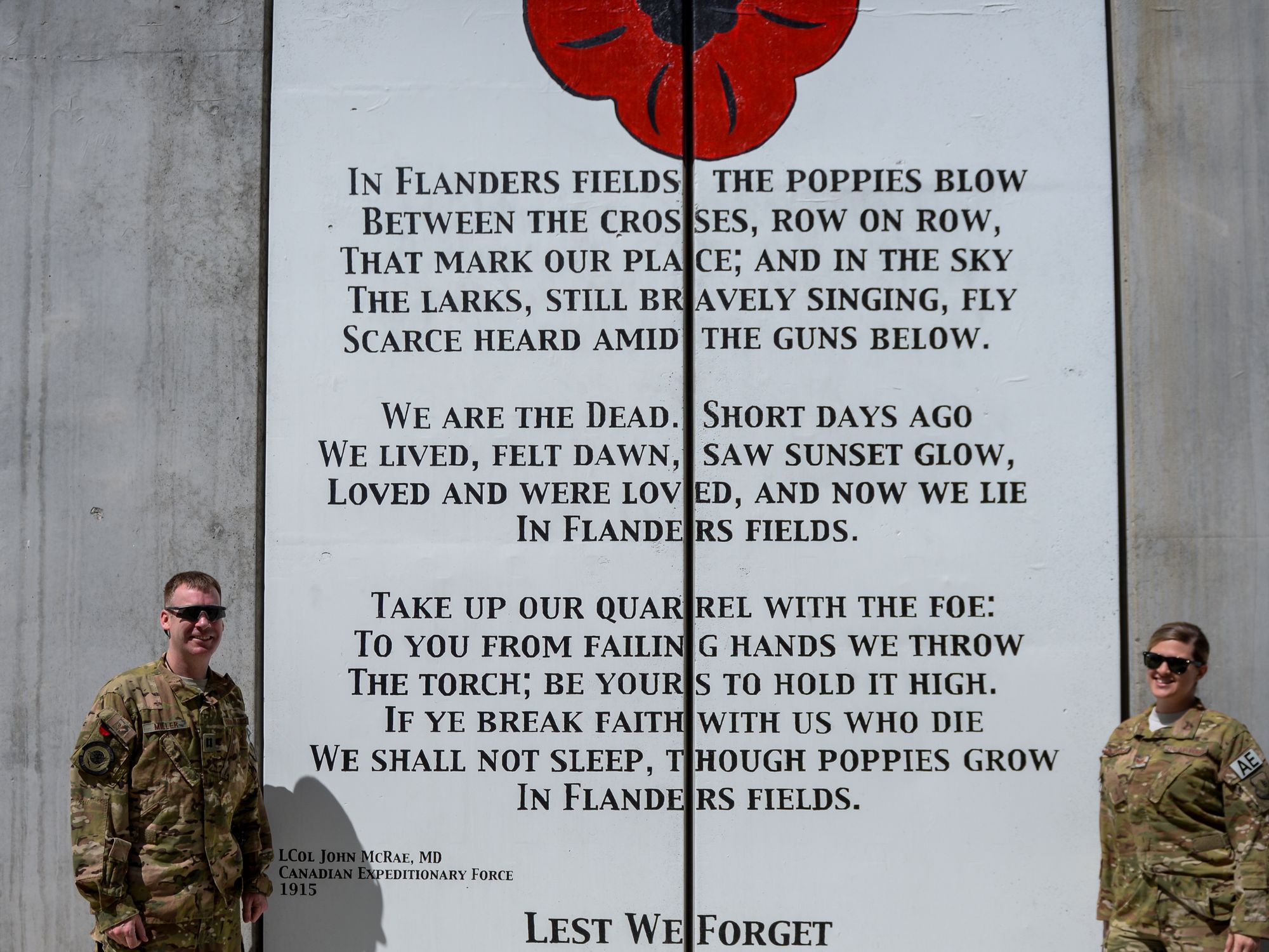 The poppies grow…on Bagram Airfield: famed Canadian poem displayed at BAF