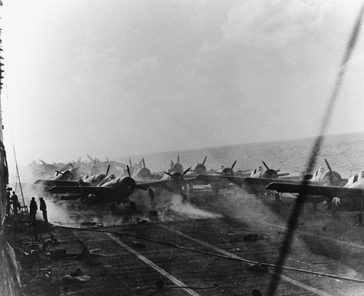 US aircraft carrier at the Battle of the Coral Sea