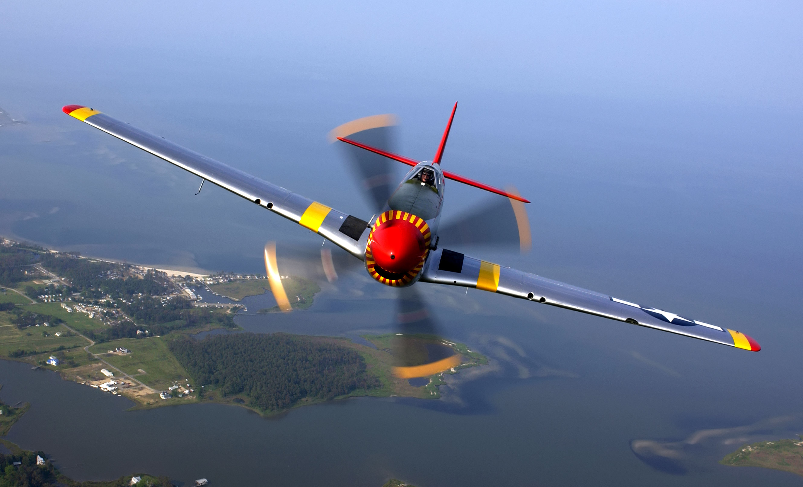 P-51 Mustang fighter in flight