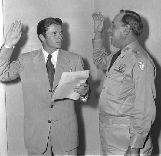 Audie Murphy is sworn in, July 1945