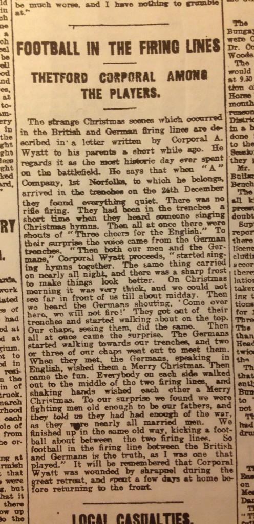 The Christmas Truce 1914: Football in No Man's Land